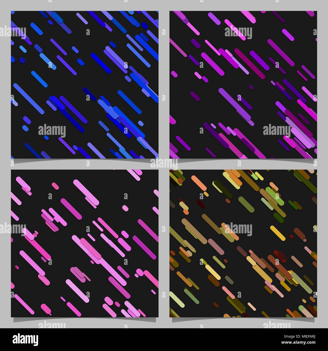 Abstract colorata striscia diagonale pattern set di sfondo Illustrazione Vettoriale