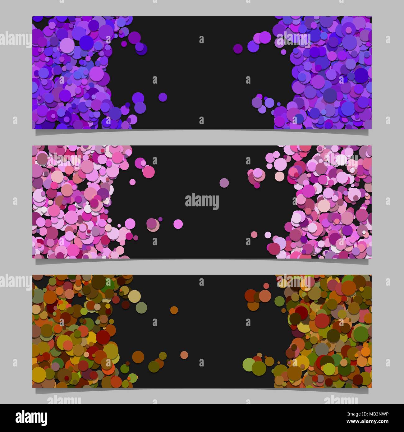 Abstract modello di pagina di intestazione impostata con cerchi colorati Illustrazione Vettoriale