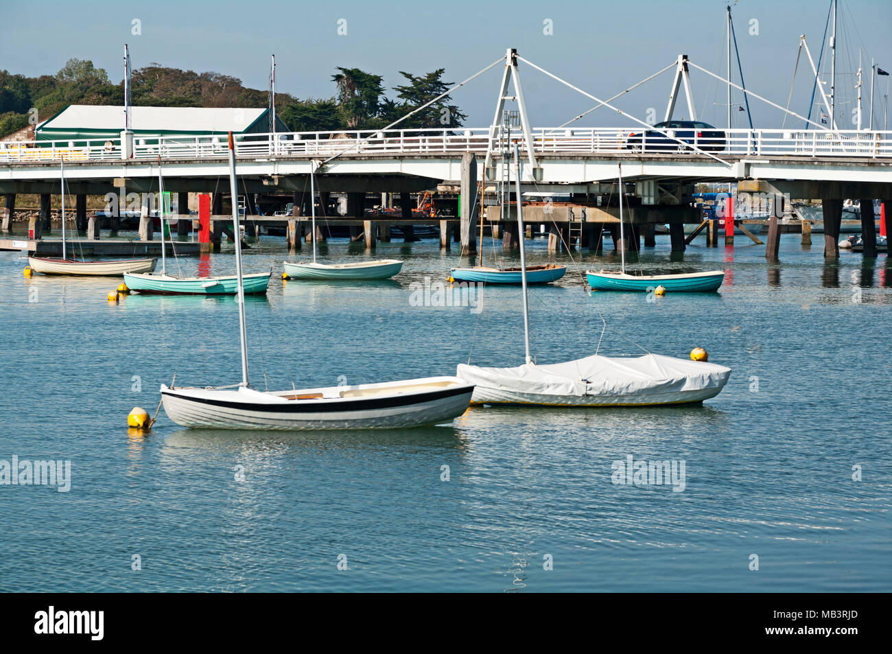 Yachts Yarmouth Marina, Isola di Wight, io di W, Hampshire, Inghilterra, Foto Stock