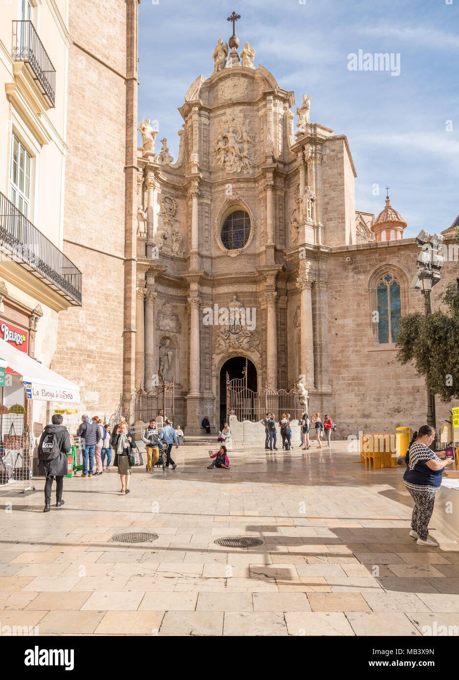 Ingresso della Cattedrale di Valencia Spagna Foto Stock