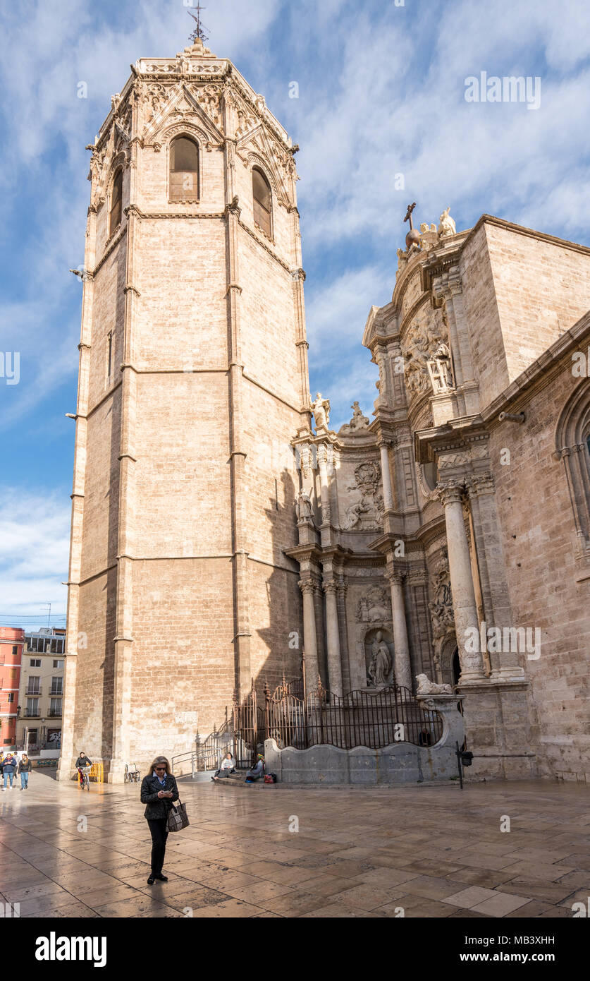 Ingresso della Cattedrale di Valencia Spagna Foto Stock
