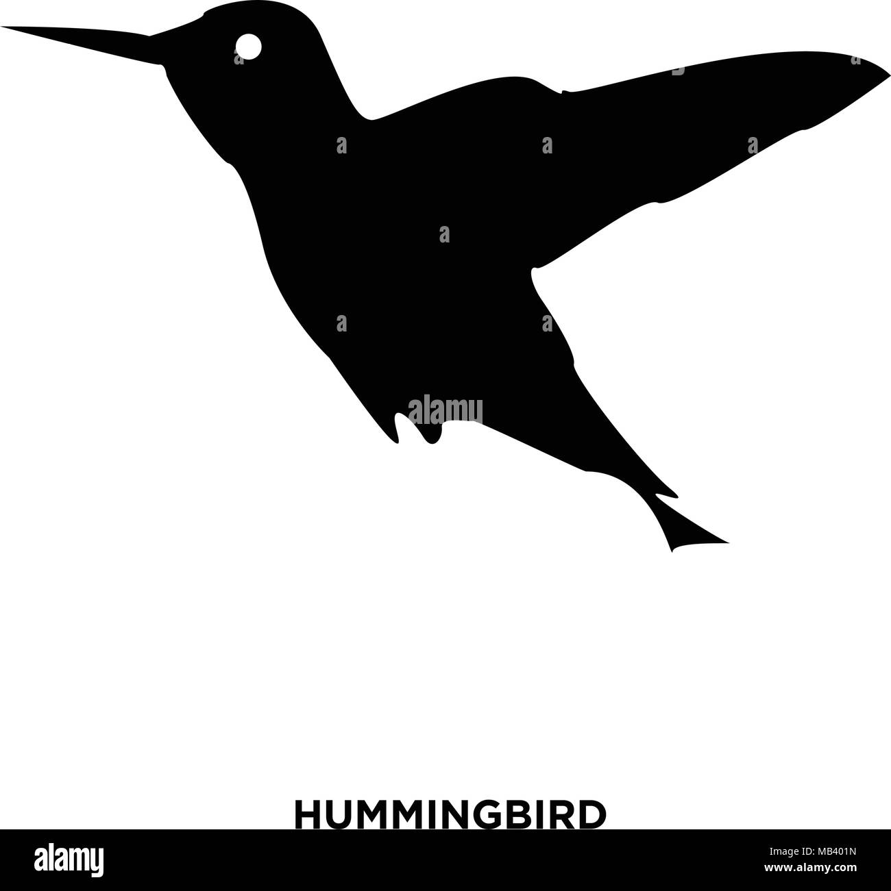 Hummingbird silhouette su bbackground in bianco e in nero Illustrazione Vettoriale