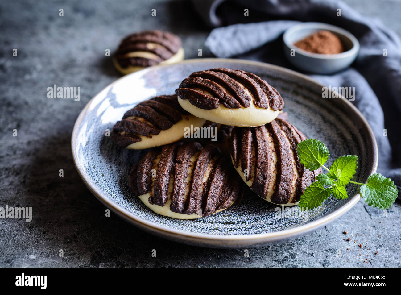 Il cioccolato Conchas - Dolce tradizionale pane messicano Foto Stock