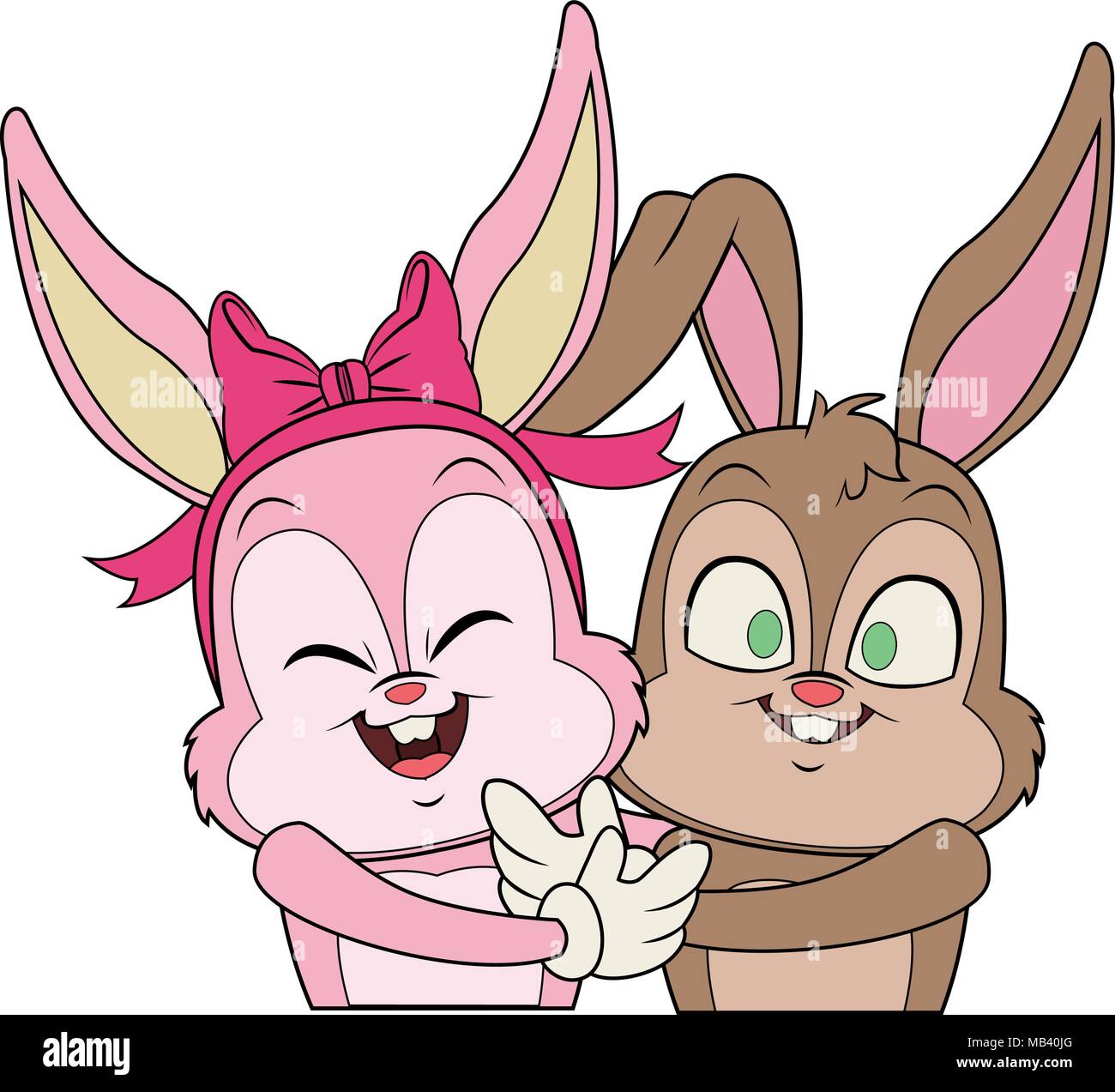 Bellissimi i conigli di cartoni animati Immagine e Vettoriale - Alamy