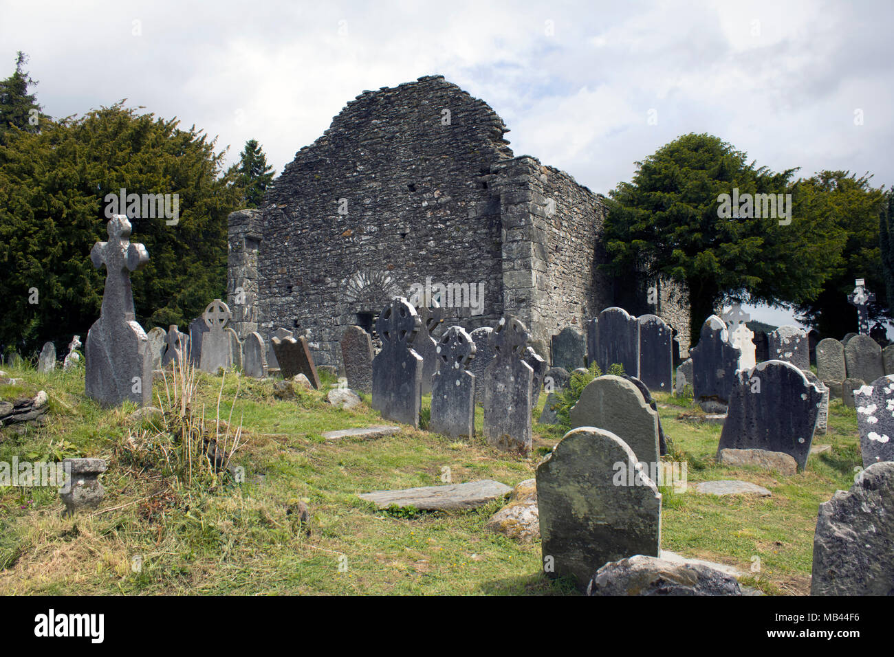 Glendalough, monastero irlandese Foto Stock