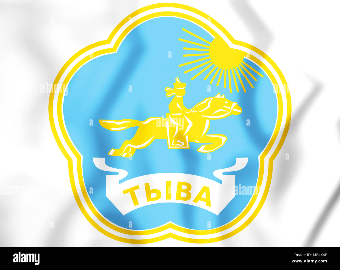 Repubblica Tyva stemma, Russia. 3D'illustrazione. Foto Stock