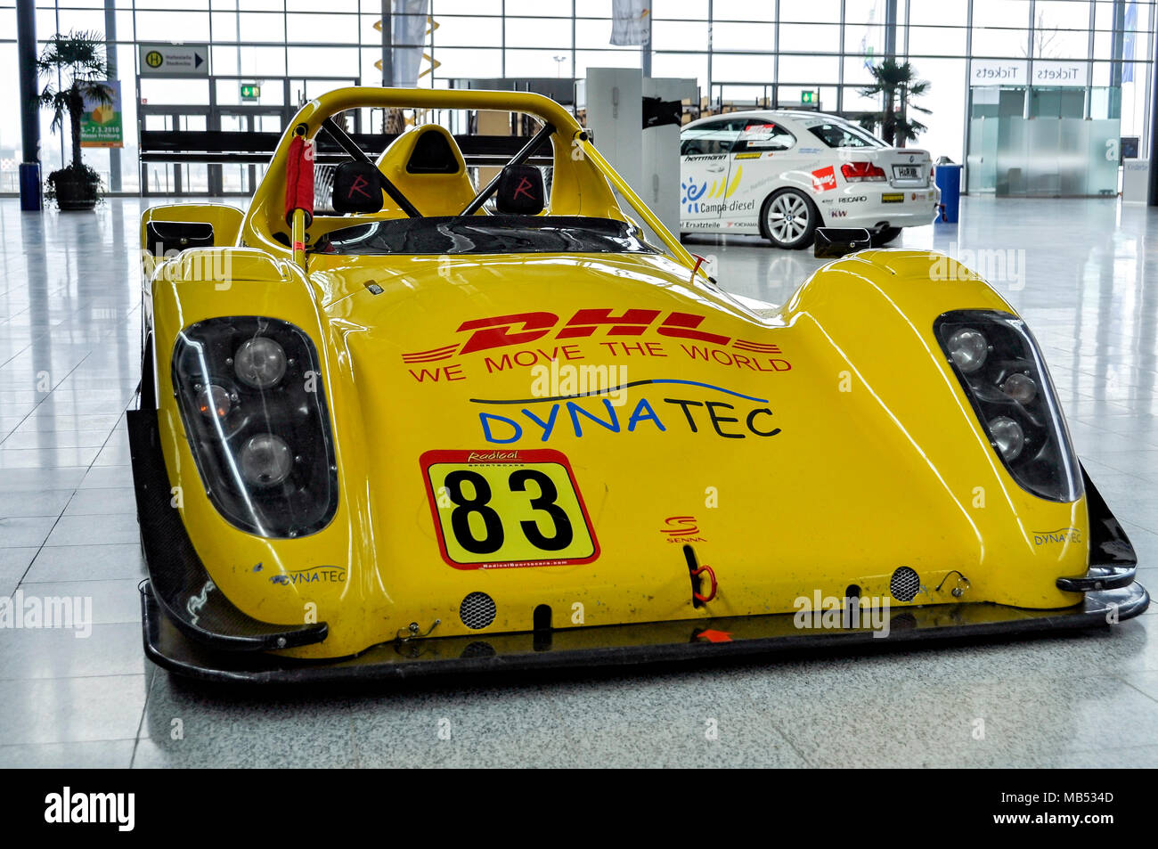 Auto da corsa McLaren Senna da racing driver Jürgen Elbracht, expo Karlsruhe, Baden-Württemberg, Germania Foto Stock