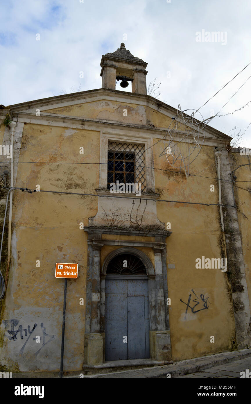 La facciata della Santissima Trinità la Chiesa, Ragusa Ibla, Sicilia, Italia Foto Stock