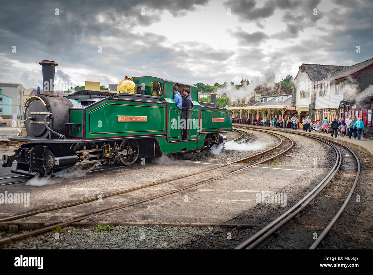 Conte di Merioneth II un 0-4-4-0 Double Fairlie era il terzo locomotore per essere costruito dalla Festiniog Azienda ferroviaria nei propri laboratori presso Boston Lo Foto Stock