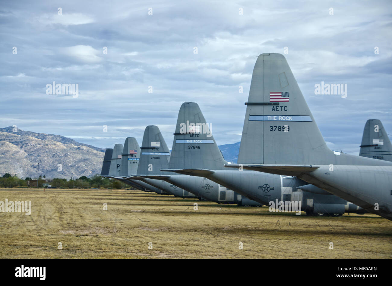 Questi aeromobili sono attualmente ritirato al cimitero AMARG facility in Tucson, Arizona. Alcuni saranno revisionati e altri saranno parted. Foto Stock