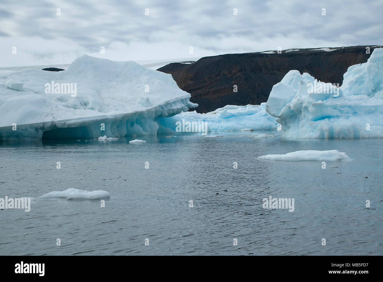 Isola del Diavolo Antartide, vista di iceberg di fusione in porto Foto Stock