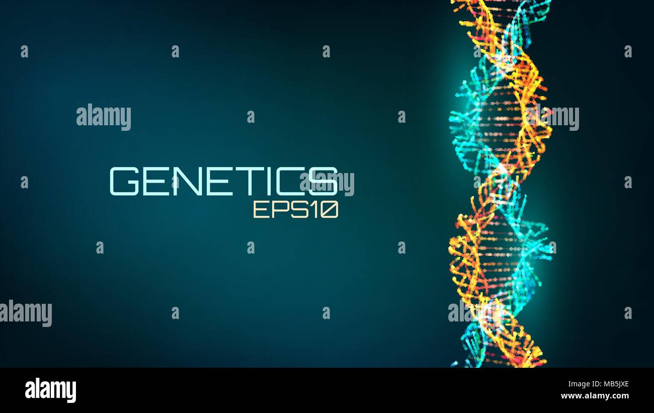 Abstract fututristic elica di DNA struttura. Biologia genetica scienza dello sfondo. Il futuro della tecnologia medica. Illustrazione Vettoriale