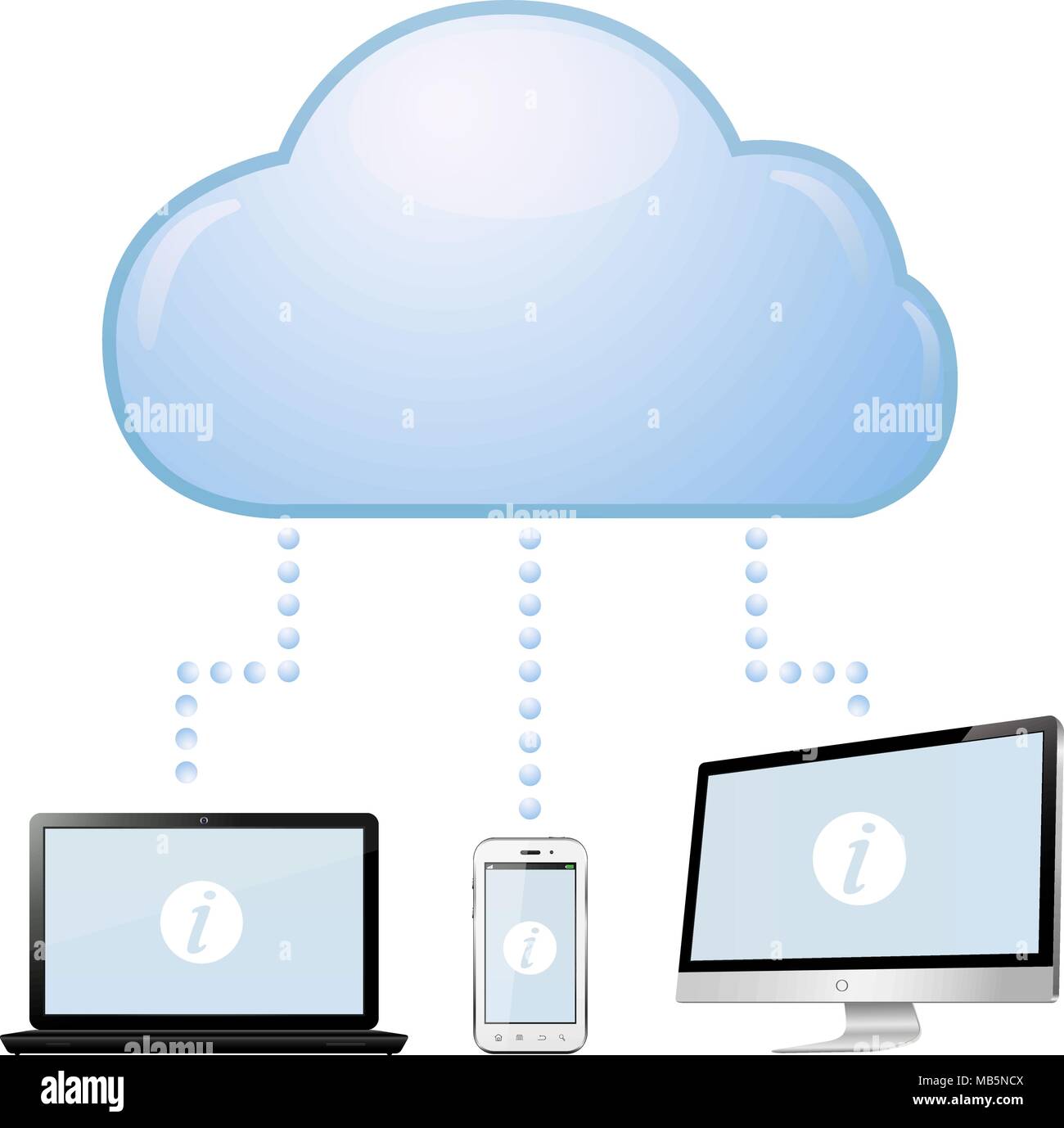 Il cloud computing, tecnologia concetto di connettività Illustrazione Vettoriale