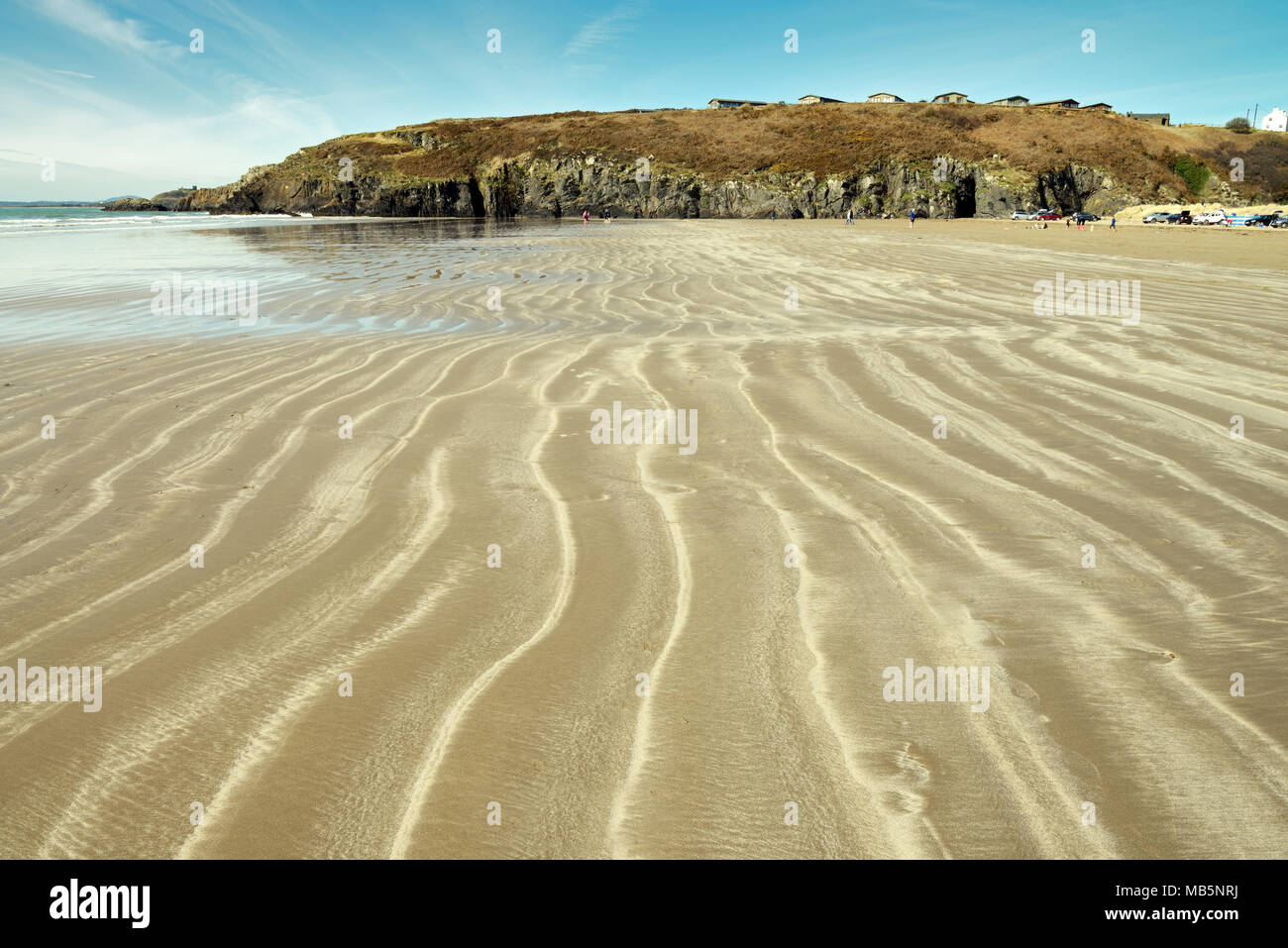 Black Rock Sands si trova nei pressi di Porthmadog in Gwynedd (Galles). La spiaggia è vicina a Snowdonia e la Dune associati formano un SSSI. Foto Stock