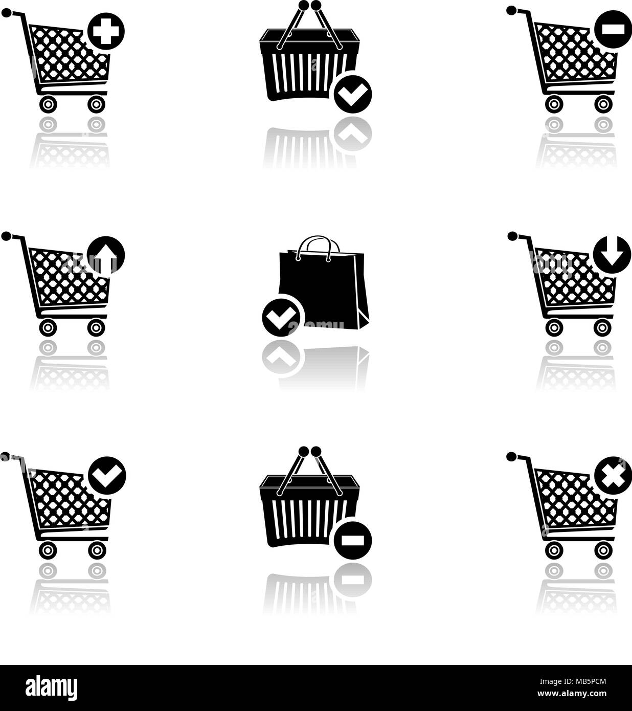 Vettore carrello icona impostare Illustrazione Vettoriale