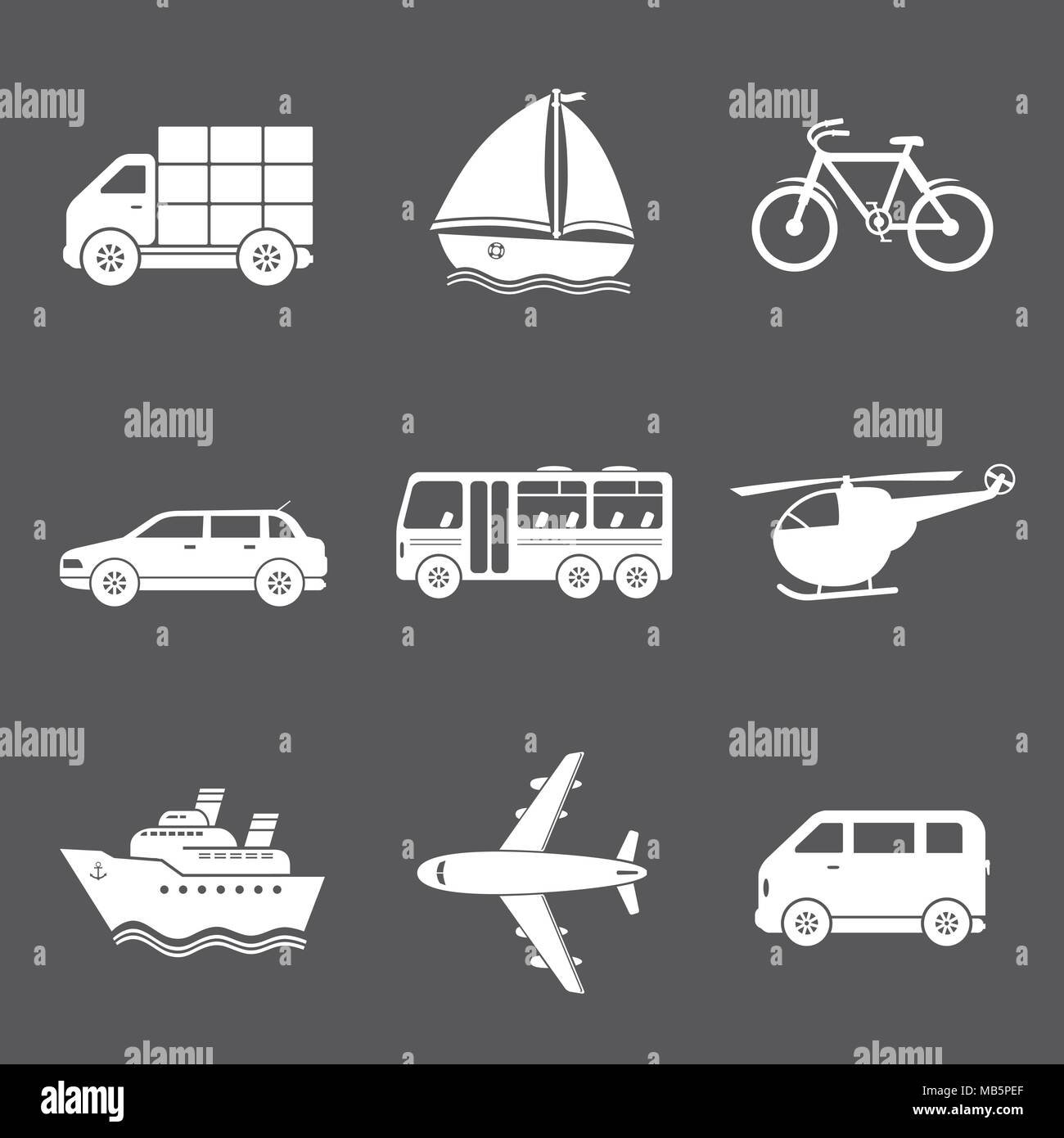 Vettore icone di trasporto Illustrazione Vettoriale