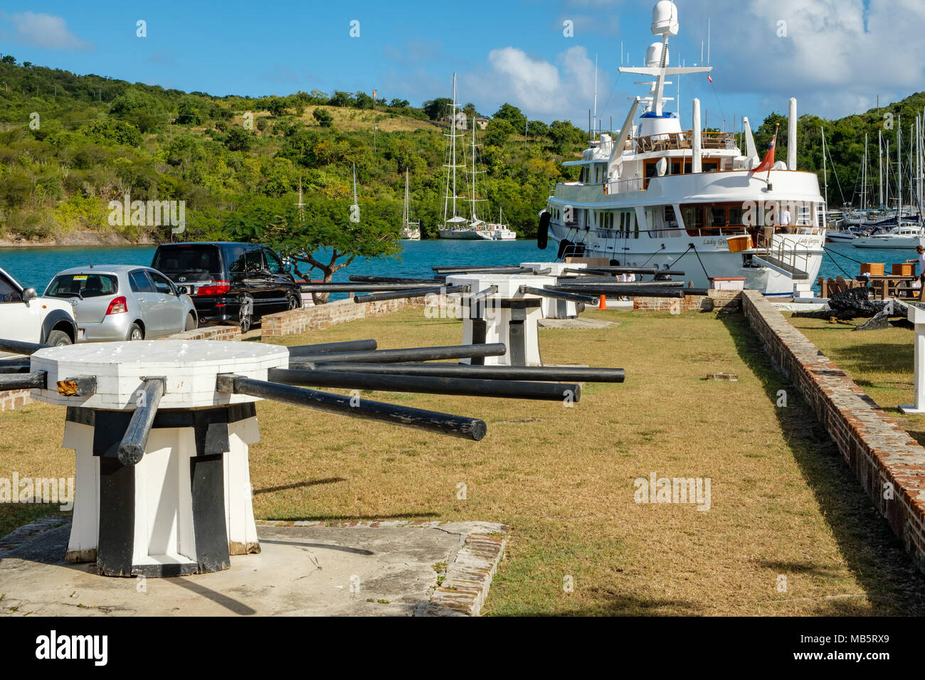 Cabestani, Nelson's Dockyard, English Harbour, Antigua Foto Stock