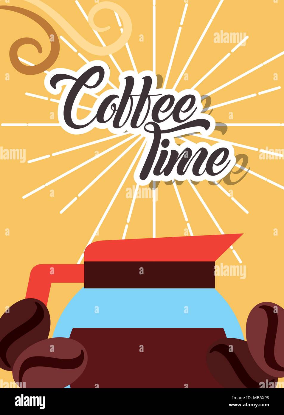 Tempo di caffè card Illustrazione Vettoriale