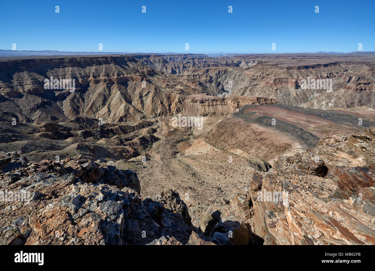 Paesaggio del Fish River Canyon, Namibia, Africa Foto Stock