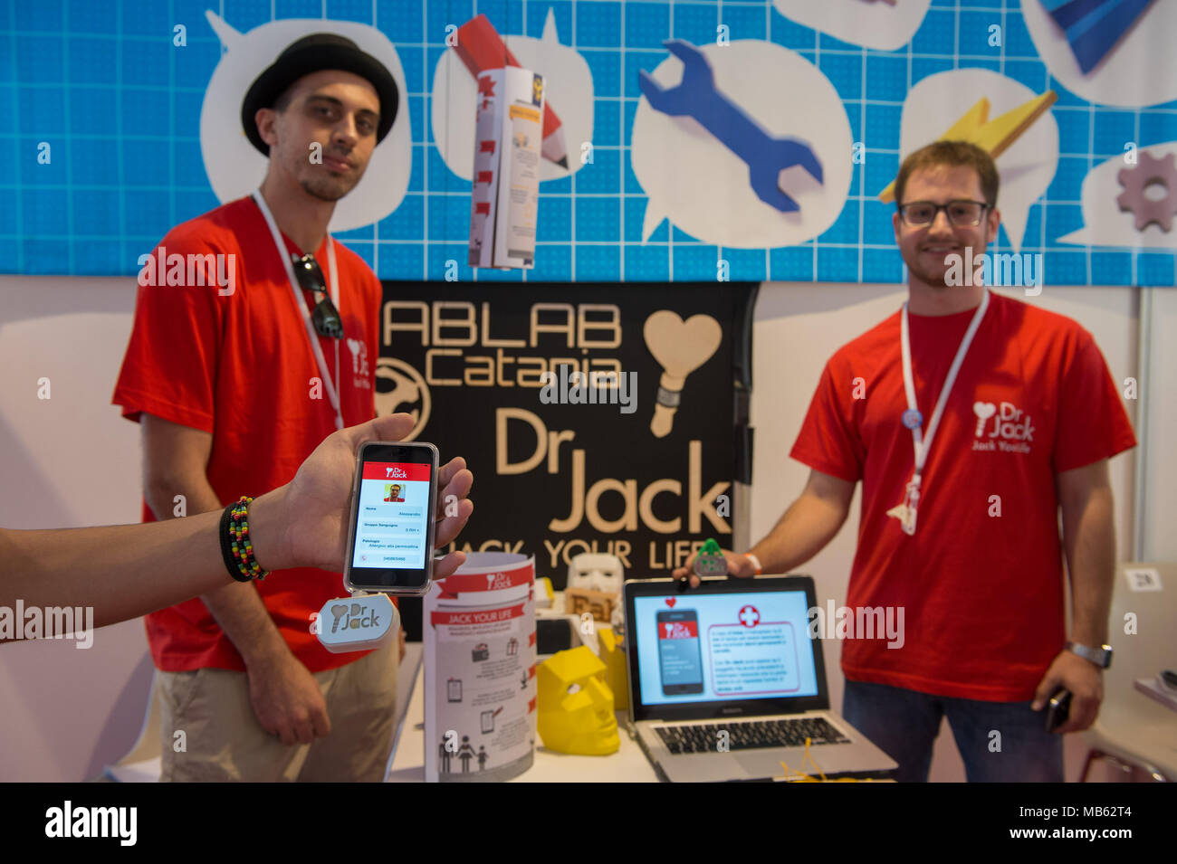 Roma. Maker Faire edizione europea, Auditorium Parco della Musica. Fablab da Catania presente Dr Jack. L'Italia. Foto Stock