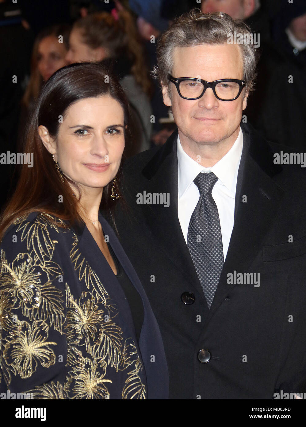 Feb 06, 2018 - Colin Firth e sua moglie Livia Firth frequentando "La misericordia' Premiere Mondiale, Curzon Mayfair di Londra, Inghilterra, Regno Unito Foto Stock