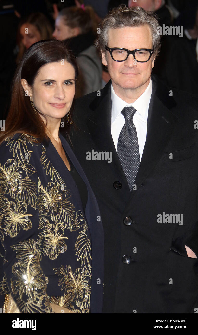 Feb 06, 2018 - Colin Firth e sua moglie Livia Firth frequentando "La misericordia' Premiere Mondiale, Curzon Mayfair di Londra, Inghilterra, Regno Unito Foto Stock