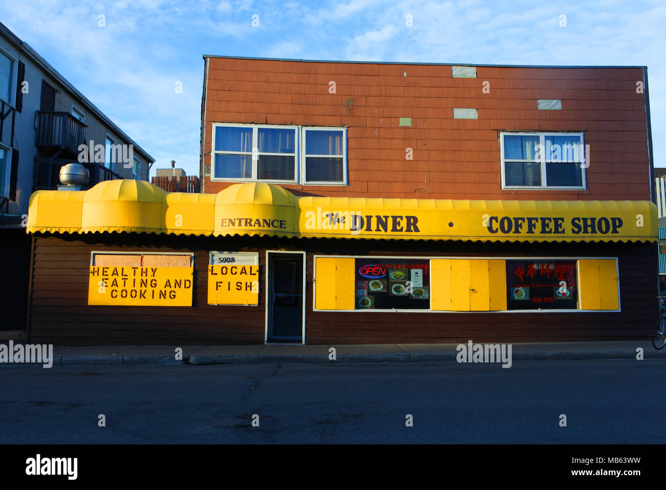 Posto per mangiare in Yellowknife, Nord Ovest Territori, Canada Foto Stock