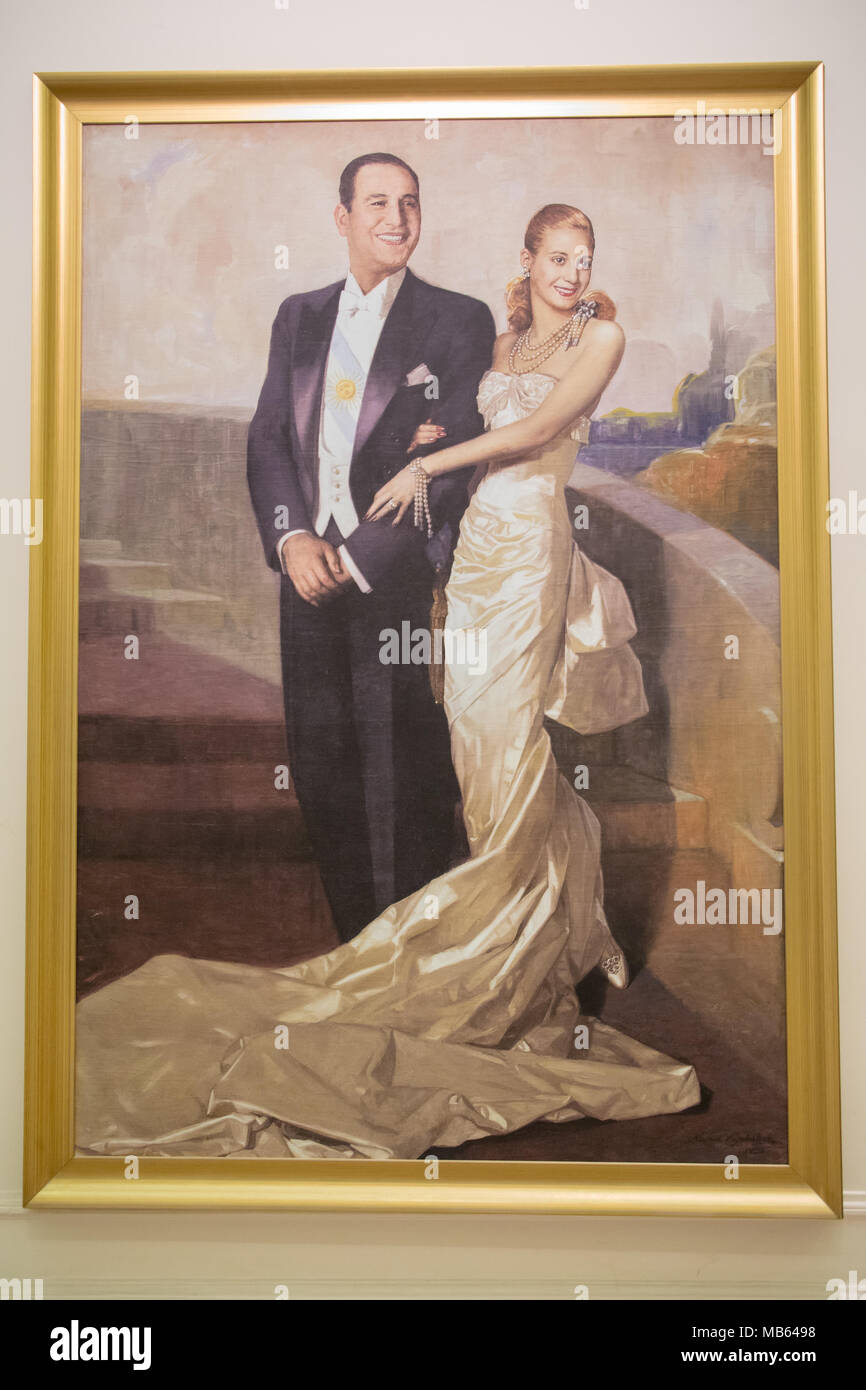 Eva Paron e mio marito, presidente argentino Juan Perón, Buenos Aires, Argentina Foto Stock
