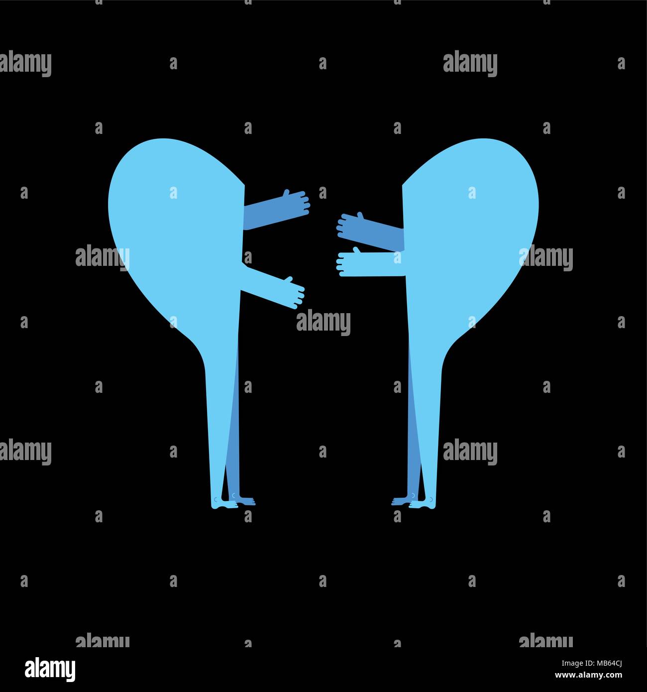 Gay Love due metà del cuore. abbracciare la passione. Abstract illustrazione LGBT Illustrazione Vettoriale