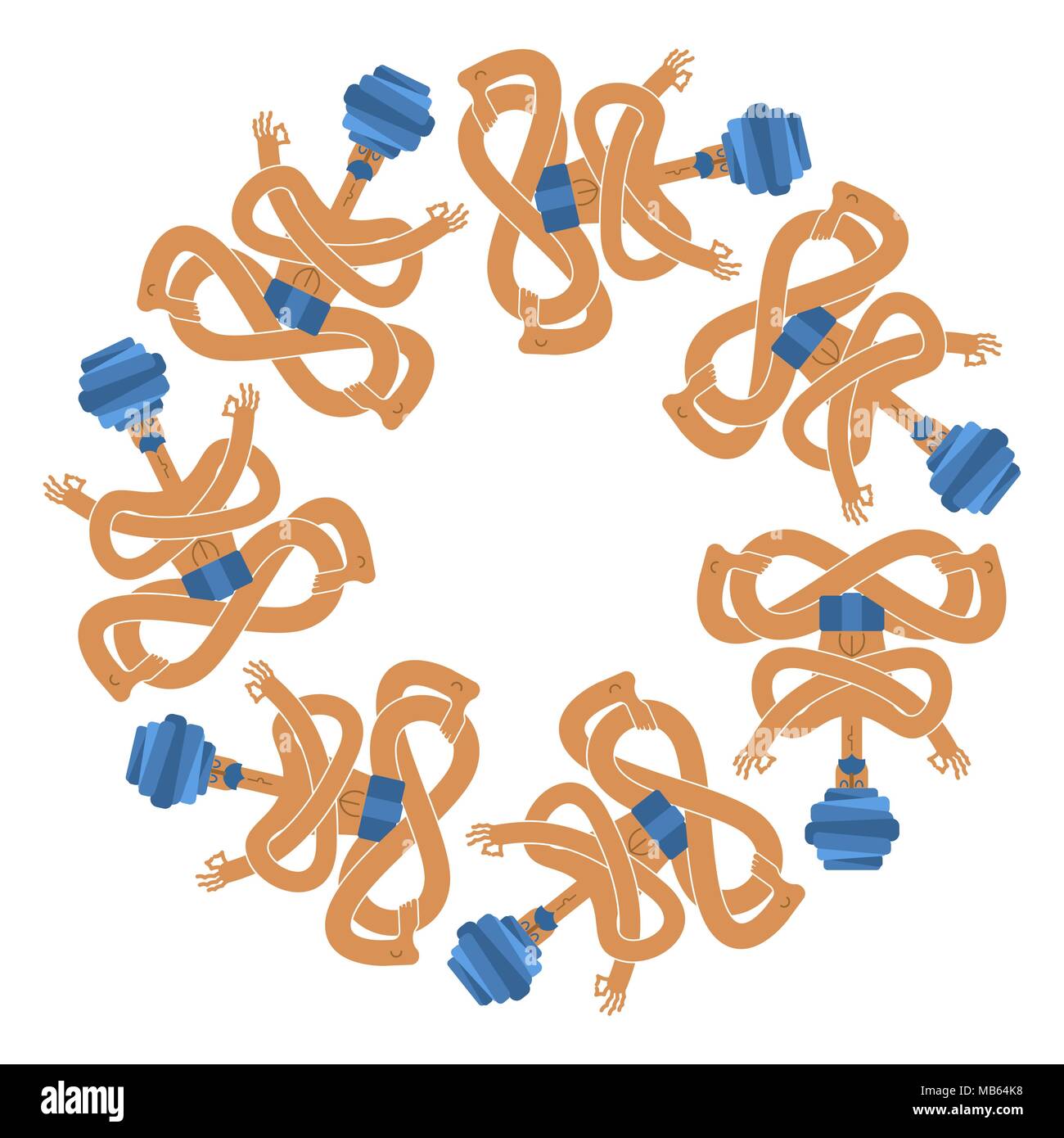 Yogi scarabocchio. Emblema per yoga school. Yoga indiano turbante. Relax e meditazione. spirituale, mentali e fisici e pratiche. Illustrazione Vettoriale