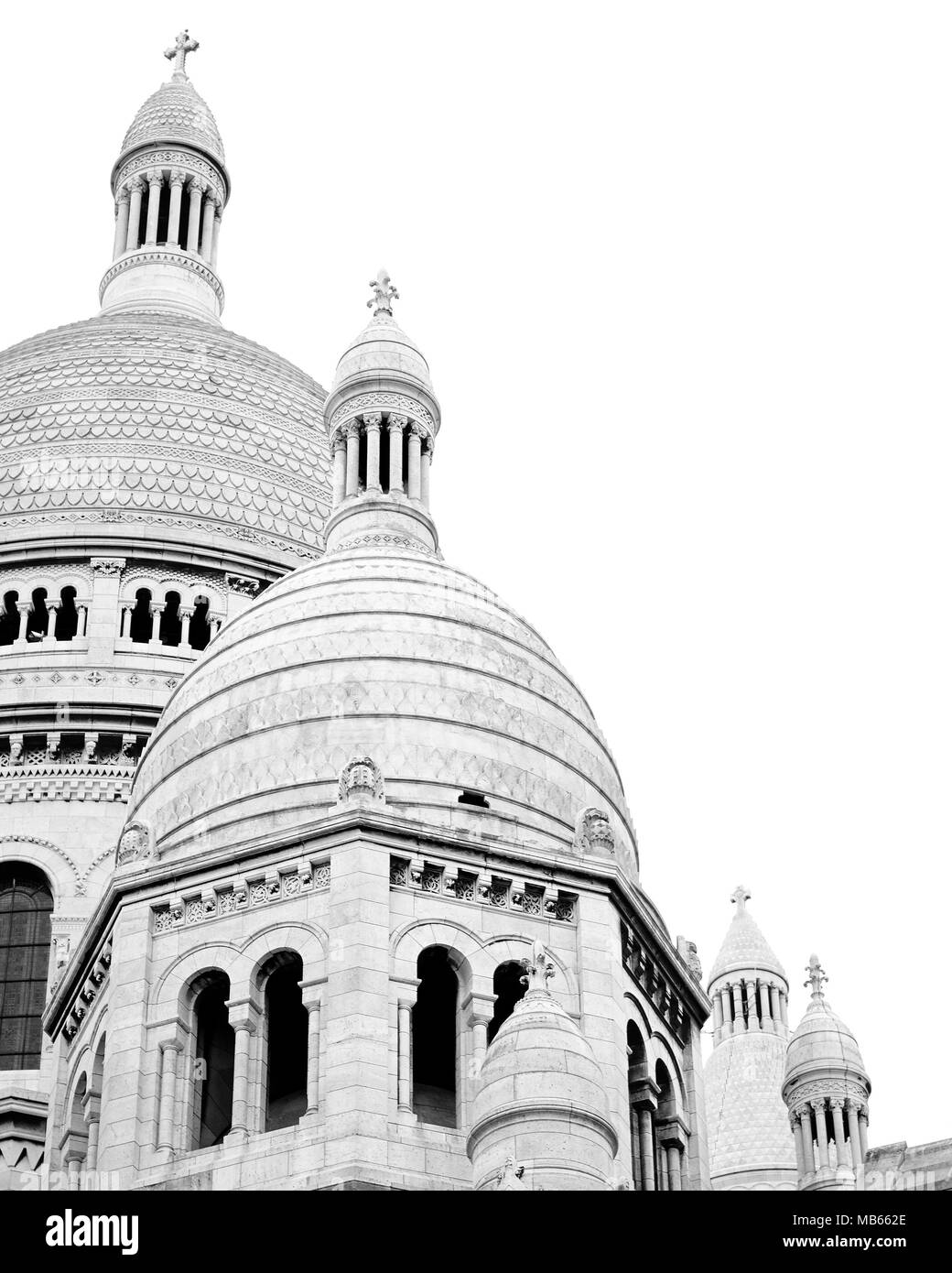Le cupole del Sacre Coeur (BW) Foto Stock