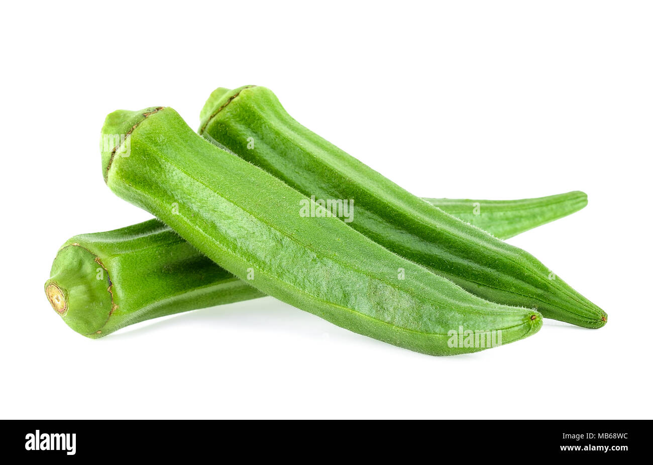 L'Okra isolato su uno sfondo bianco . Foto Stock