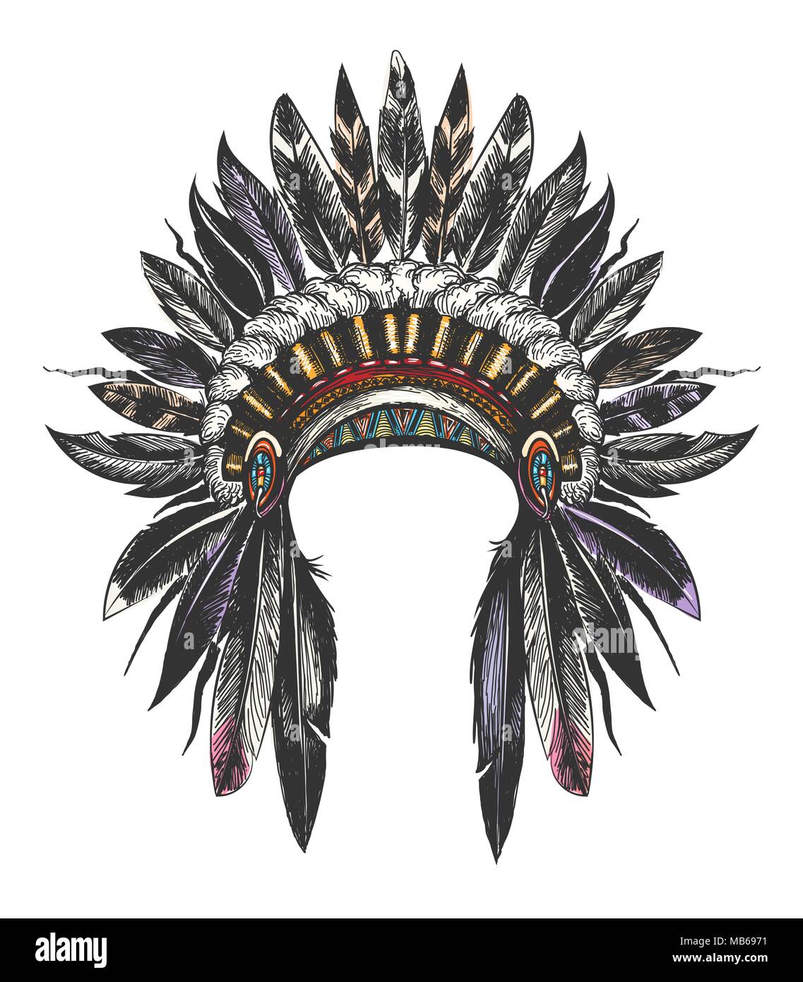 Disegnata a mano colorati guerra sfumato cofano. Illustrazione Vettoriale. Illustrazione Vettoriale