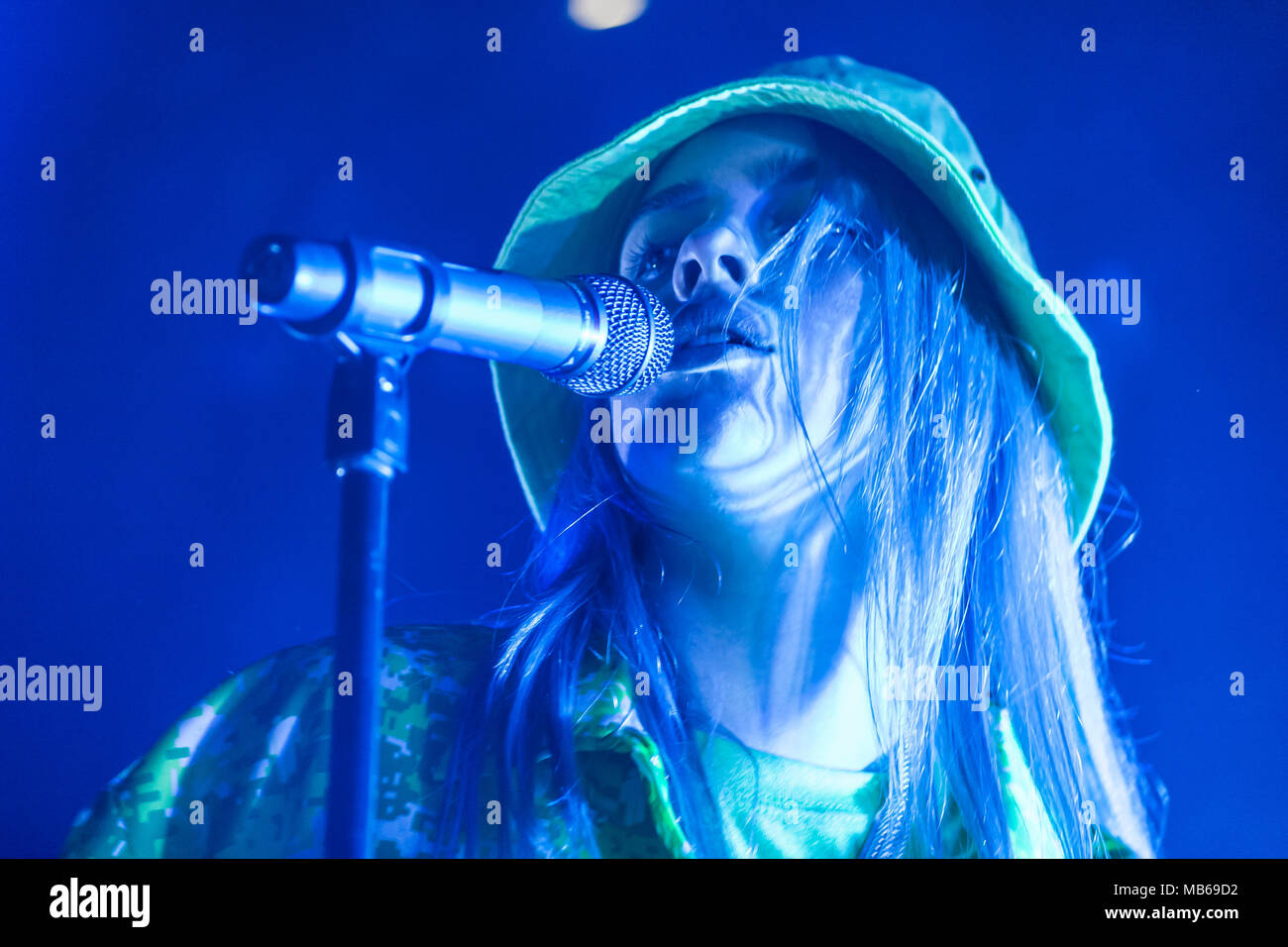 Billie Eilish esegue in Los Angeles Foto Stock