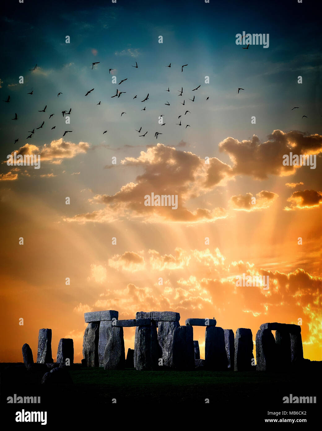 GB - WILTSHIRE: Standing Pietre di Stonehenge Foto Stock