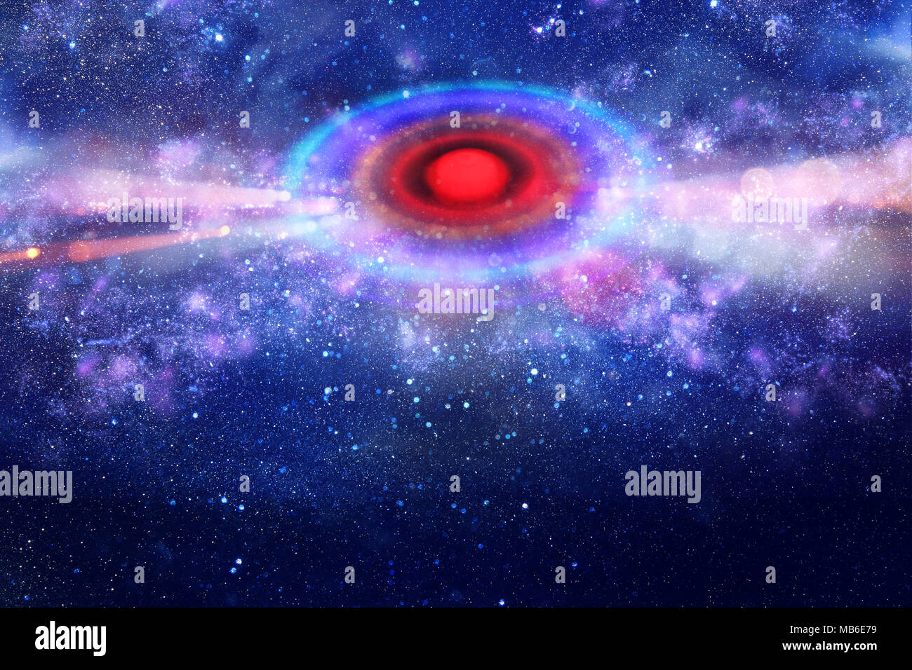 Immagine astratta astronave ufo nel cielo notturno e concetto di astrologia Foto Stock