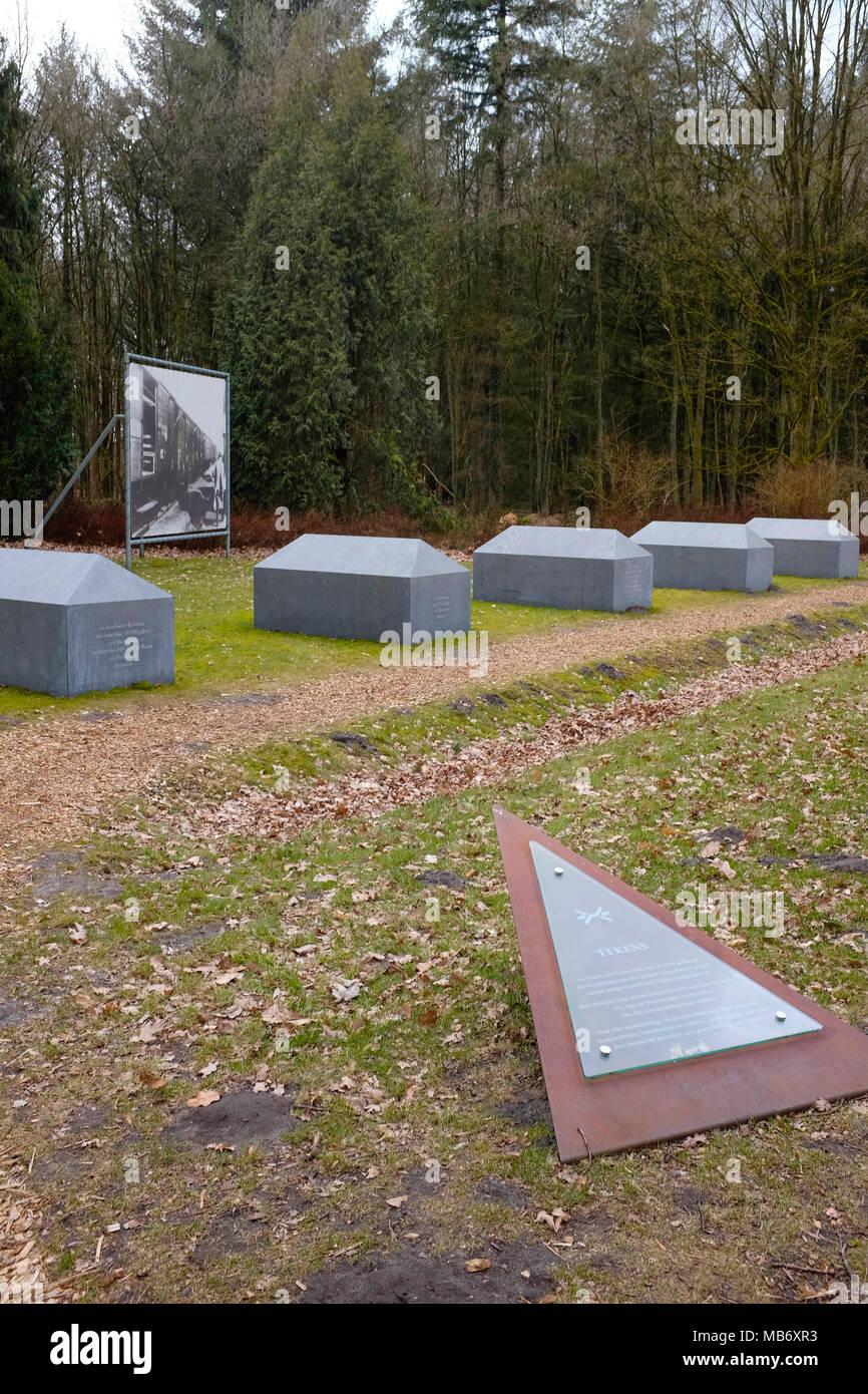 Ex-nazista deportazione camp e ora sito memoriale e museo di Westerbork, Paesi Bassi. Foto Stock