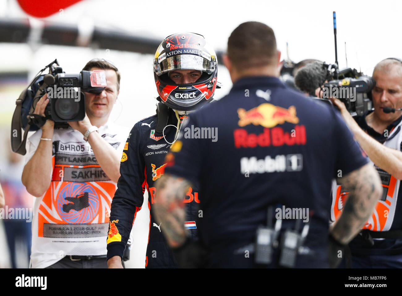 Max Verstappen (ned), Aston Martin Red Bull Tag Heuer RB14, ritratto durante 2018 Formula 1 Campionato del Mondo FIA, Bahrain Grand Prix, a Sakhir dal 5 Aprile al 8 | Utilizzo di tutto il mondo Foto Stock