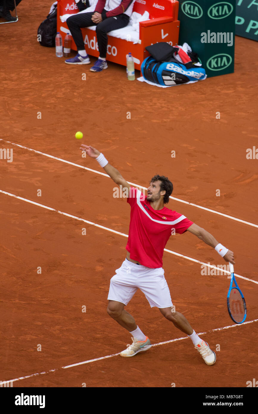 Feliciano Lopez startrting punto nella Coppa Davis quarti di finale 2018 Foto Stock