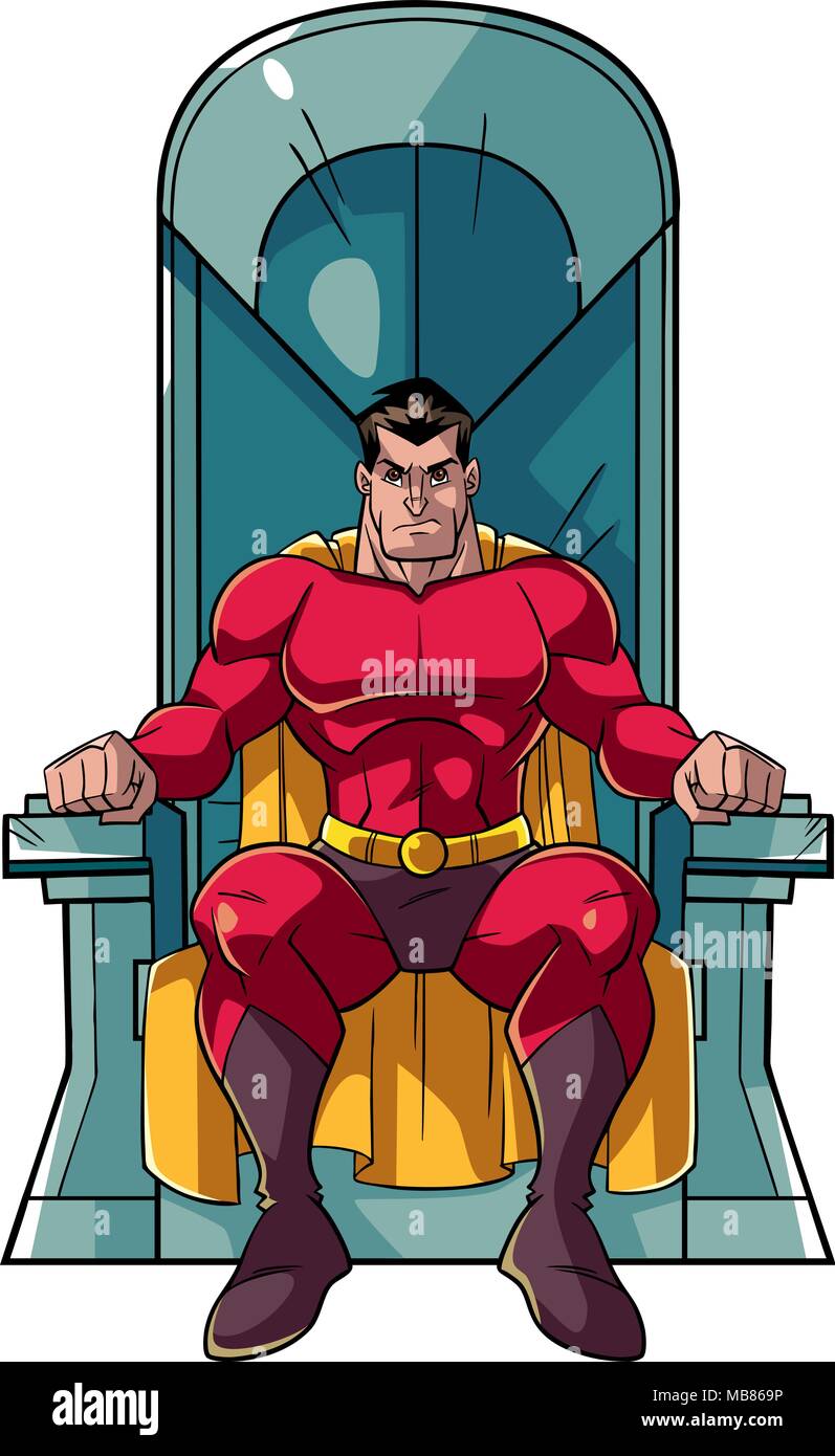 Il supereroe sul trono Illustrazione Vettoriale