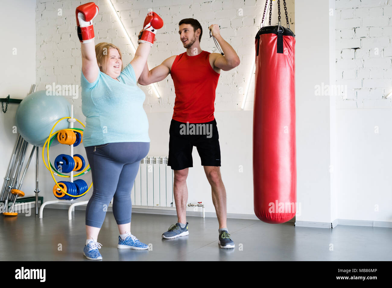 Battere l'obesità Foto Stock