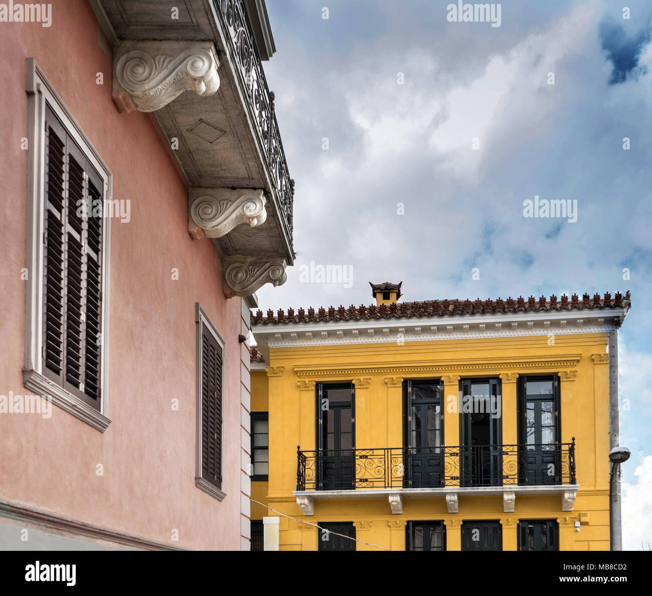 Edifici tradizionali in Atene, Grecia, Europa Foto Stock