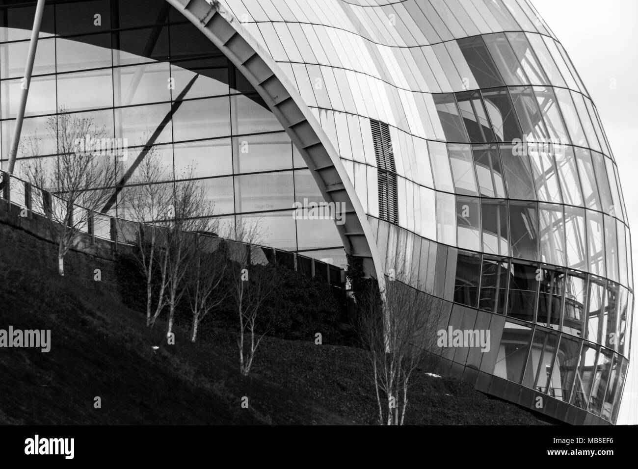Newcastle, Inghilterra - Marzo 7, 2018: la vista di una sezione del Sage Gateshead. Questo moderno edificio è una casa internazionale per la musica. Foto Stock