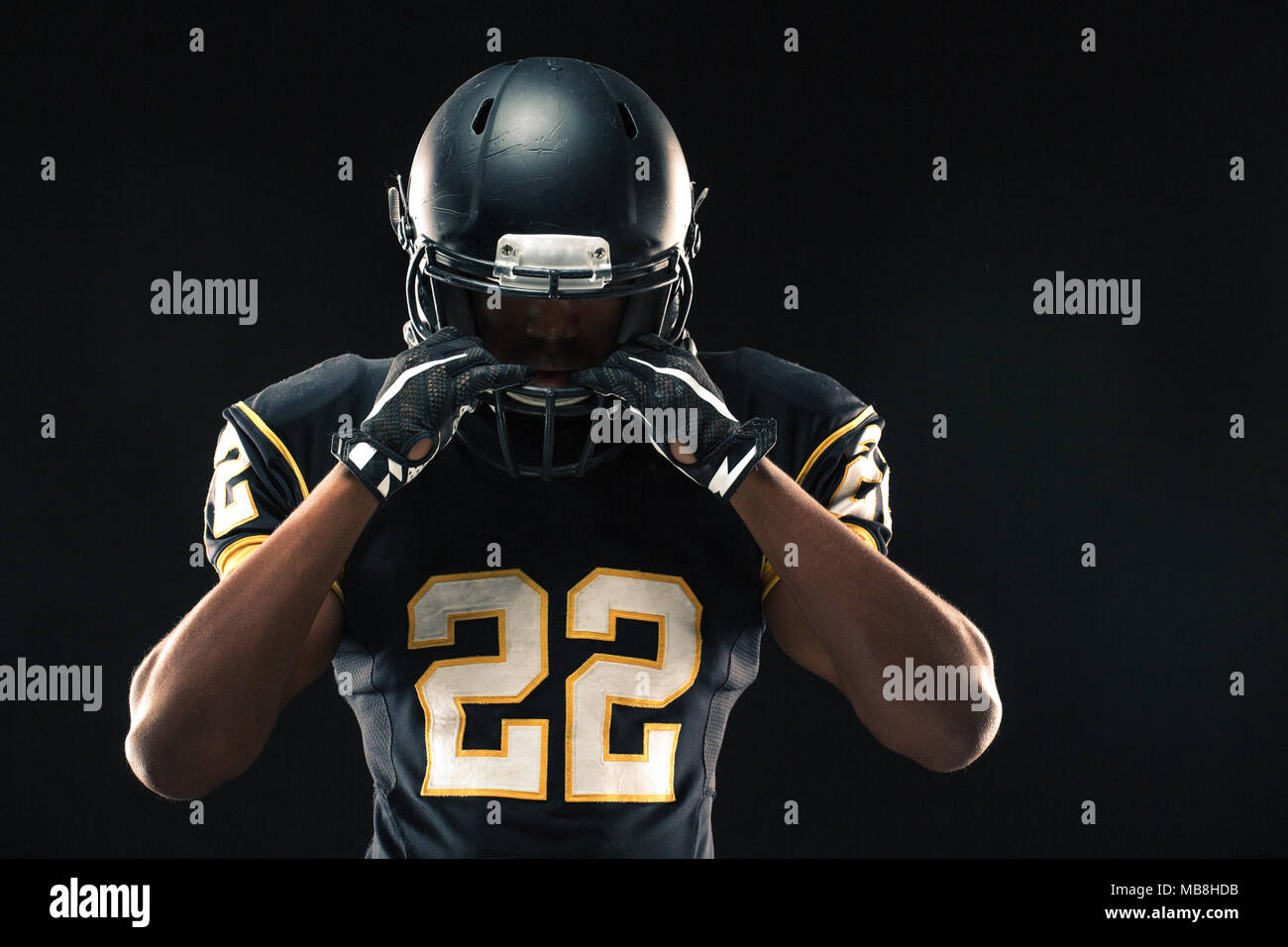 African American Football player. Foto Stock