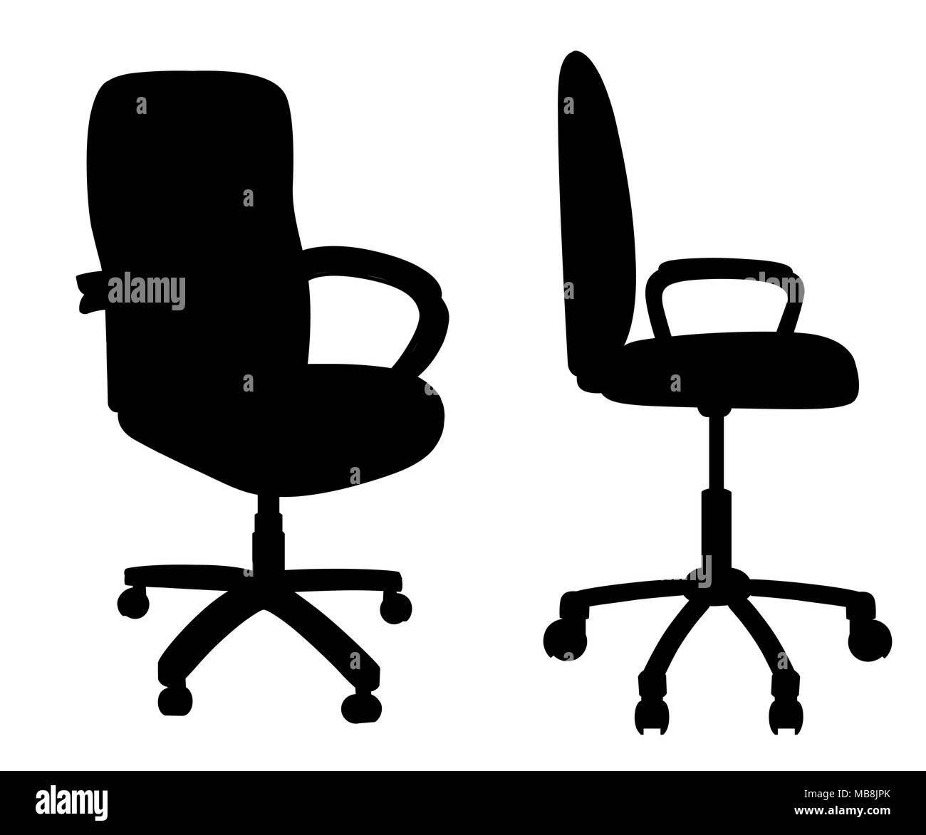 Red sedia ufficio isolato su sfondo bianco. Sede vuota per dipendente. Poltrona ergonomica per il direttore esecutivo. Icona di mobili. Illustrazione Vettoriale Illustrazione Vettoriale