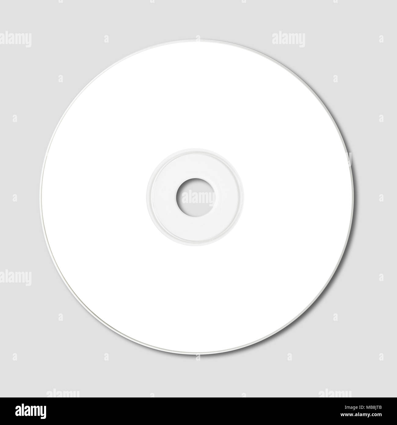 Bianco - CD DVD label template mockup isolato su sfondo grigio Foto Stock