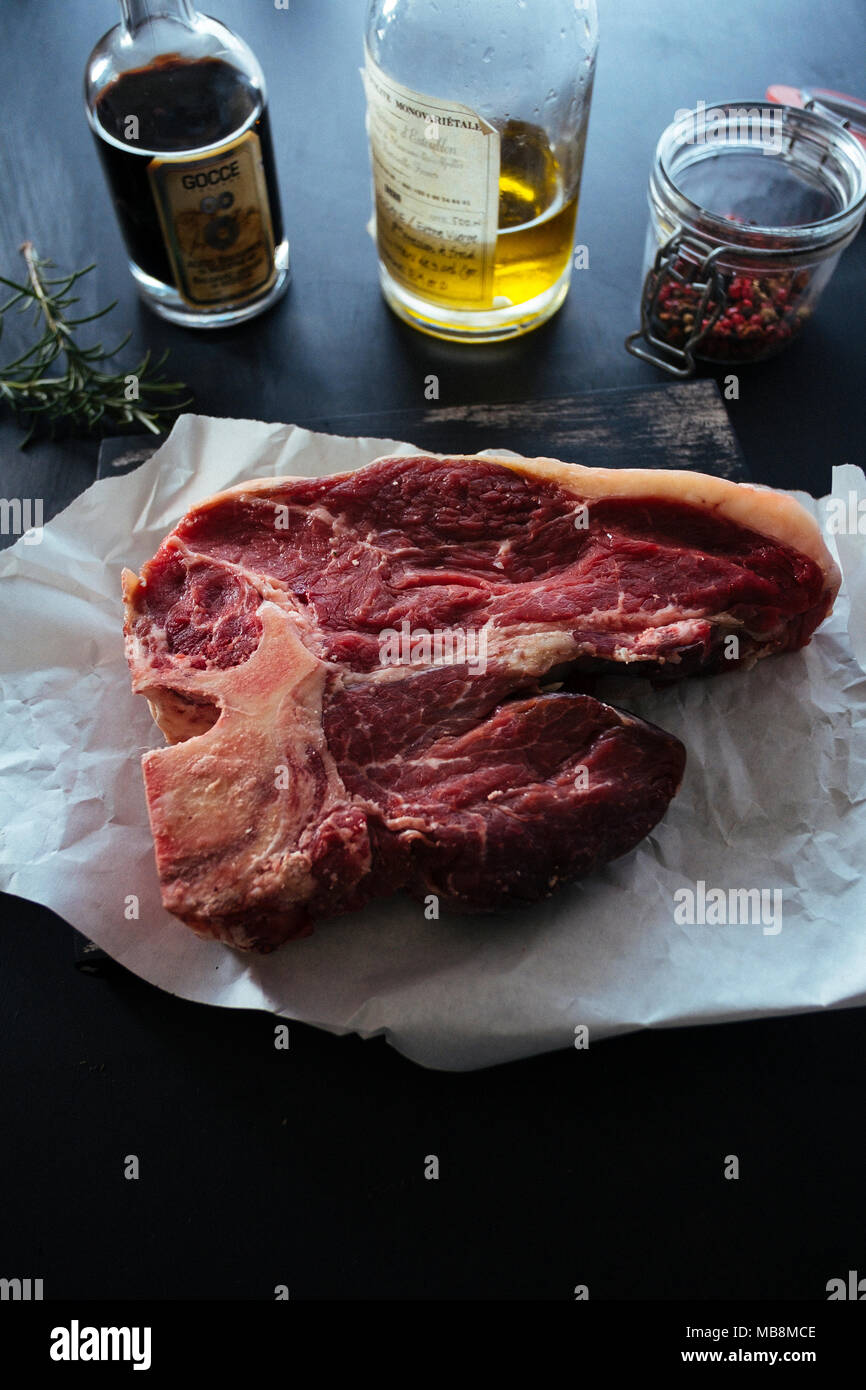 T-Bone o Osteria bistecca Foto Stock