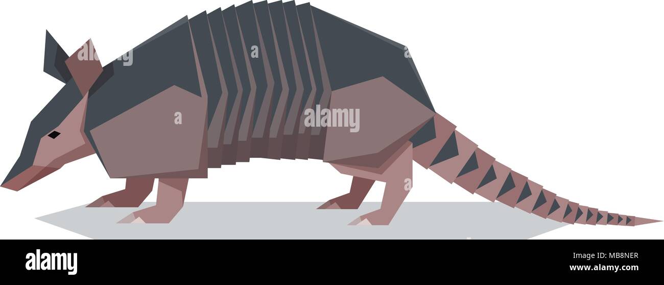 Immagine vettoriale della piana poligonale a nove fasce armadillo Illustrazione Vettoriale