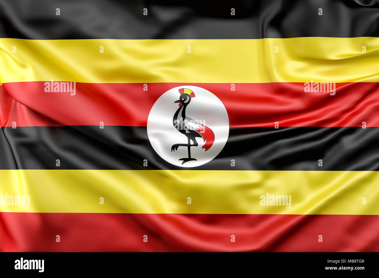 Bandiera dell'Uganda Foto Stock