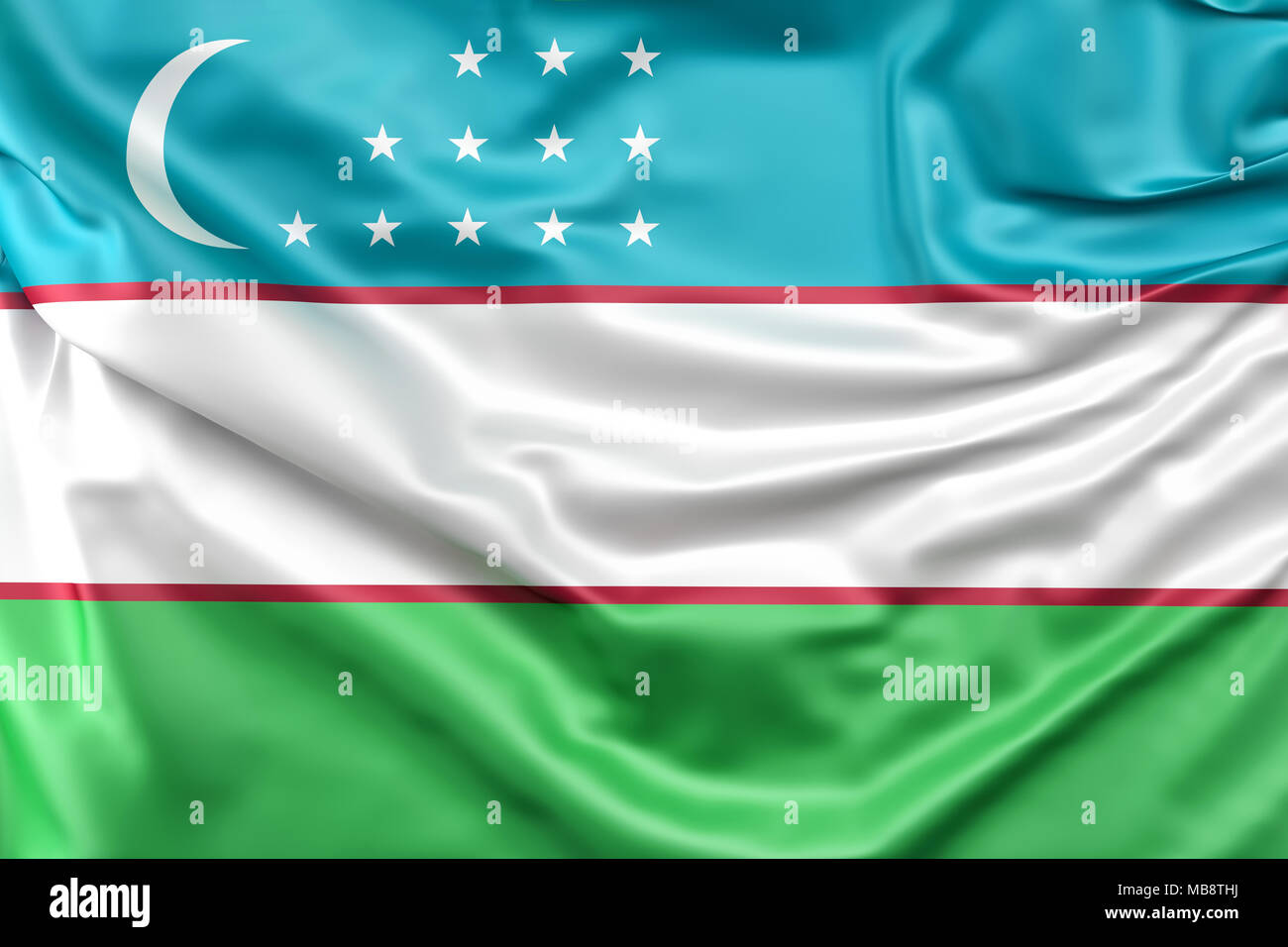 Bandiera di Uzbekistan Foto Stock